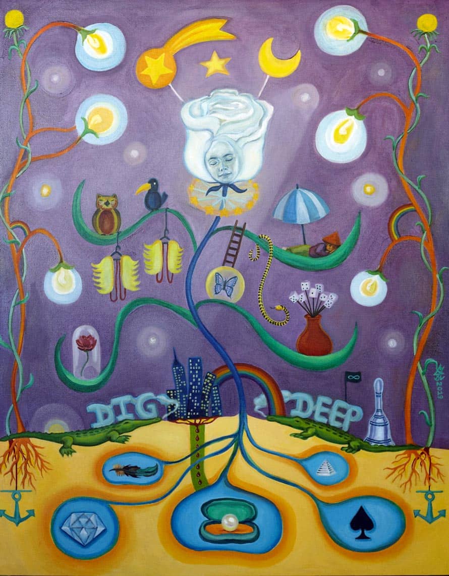 Melanie Gritzka del Villar - Contemporary Art - Dig Deep- 80 CM X 100 CM