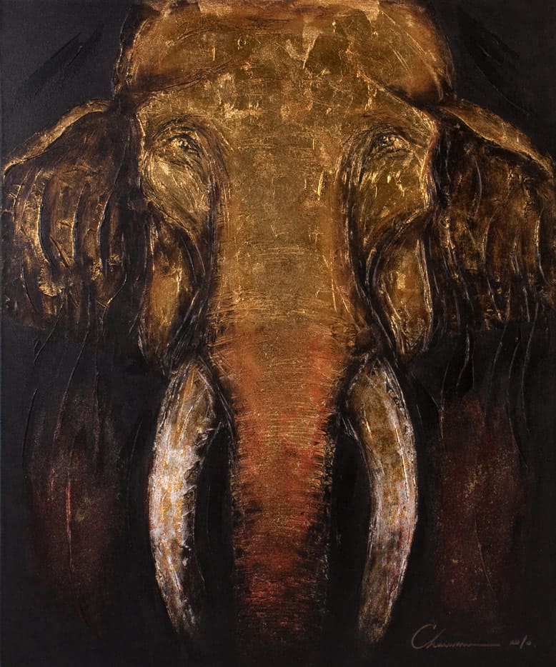 Art For Sale # Chaiwan # Elephant Art Thailand # 3