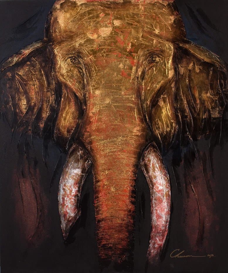 Art For Sale # Chaiwan # Elephant Art Thailand # 4