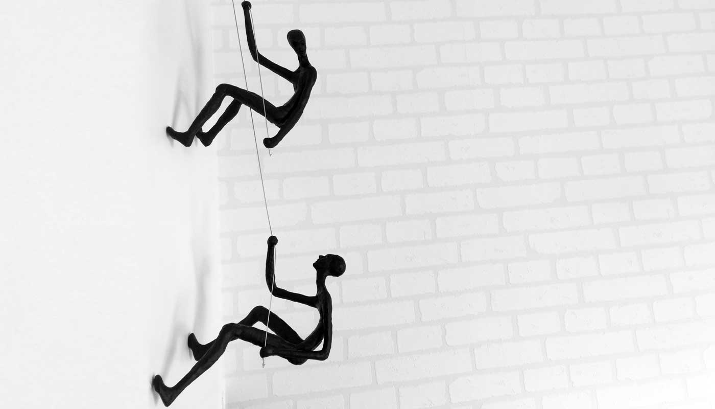 Climbing Man Wall Sculpture - Contemporary Wall Art - White PX