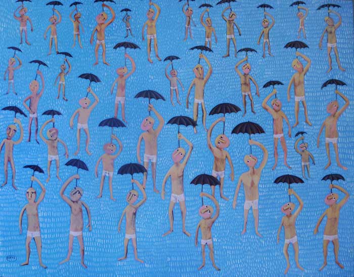 Kitti - Men in The Rain - 100 x 80 - 7500