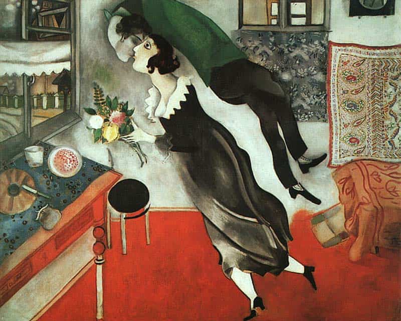 10 Best Kisses in Famous Artworks - Marc Chagall - Birthday