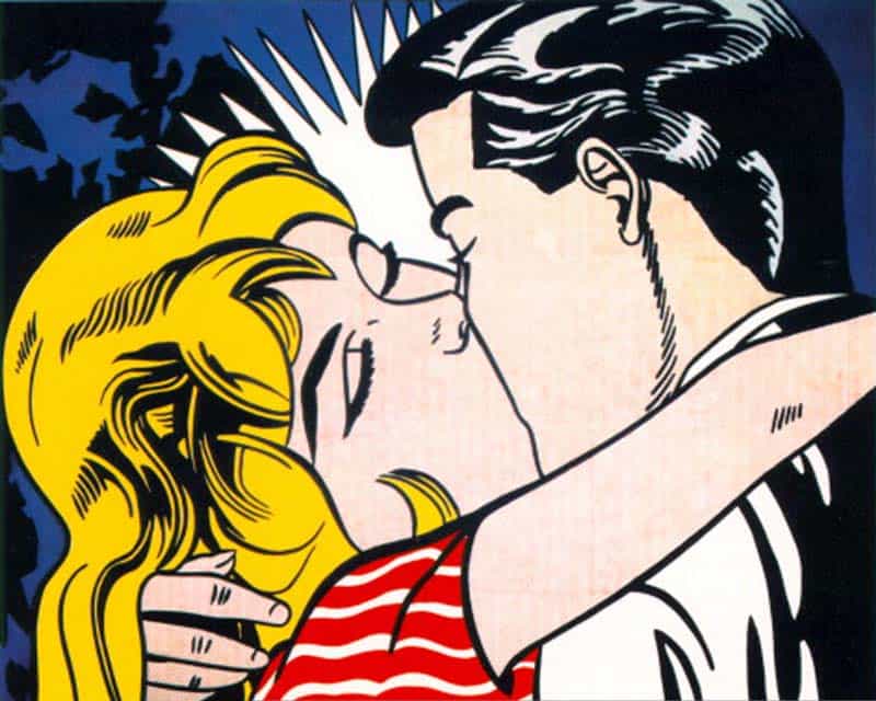 10 Best Kisses in Famous Artworks - Roy Lichtenstein - Kiss II