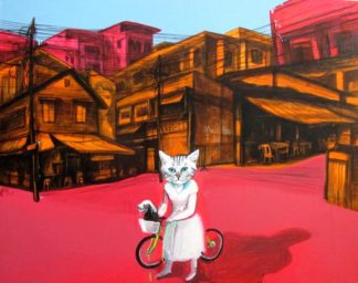 Gee - Cat ride Dog Fine In My Town- 140 x 110 - 36
