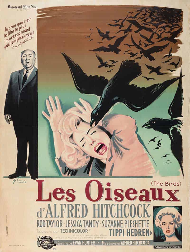 Inspiration – Vintage French Movie Posters - 17 The Birds - 1963 - Boris Grinsson