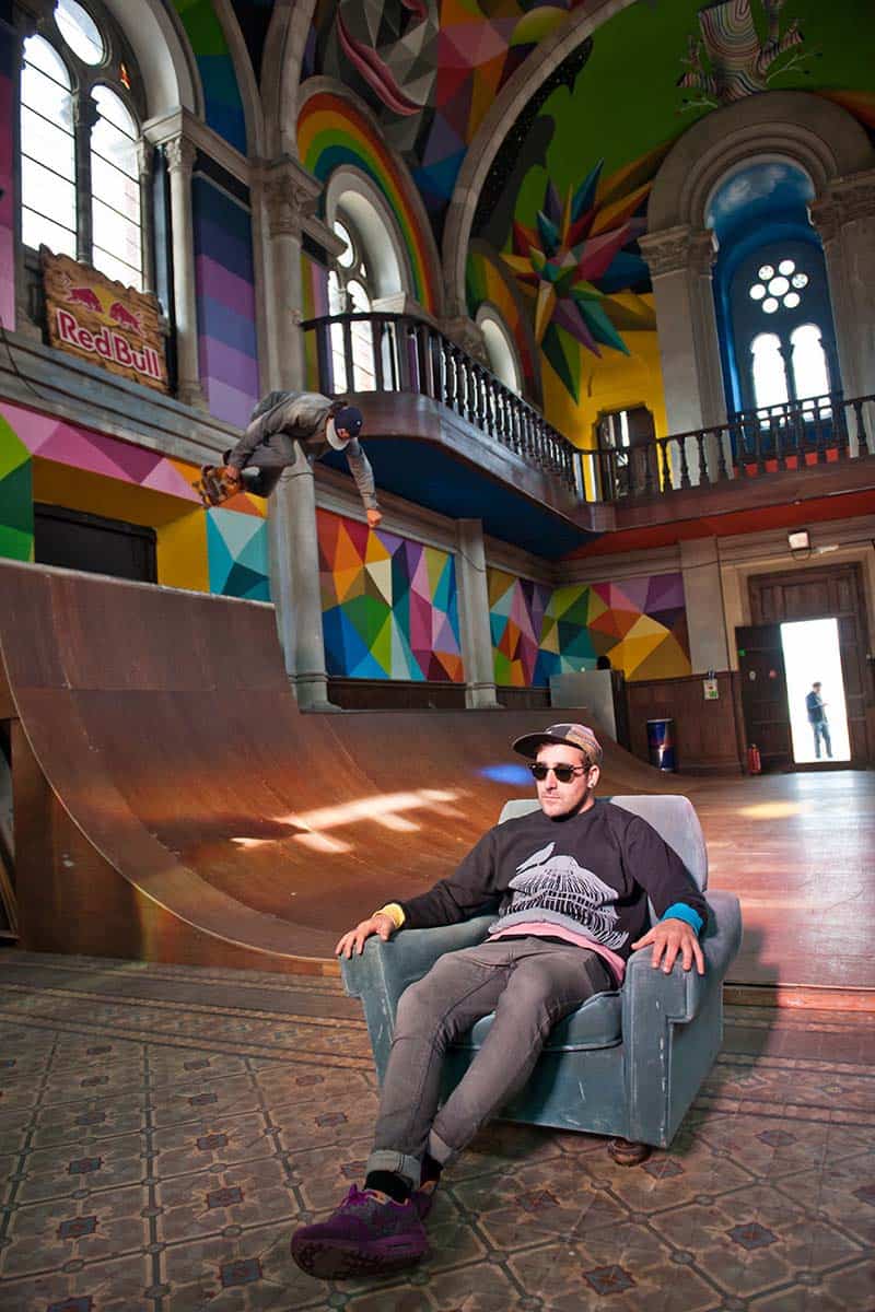 Street Arts - Okuda Paints - Skater Church - Spain 03