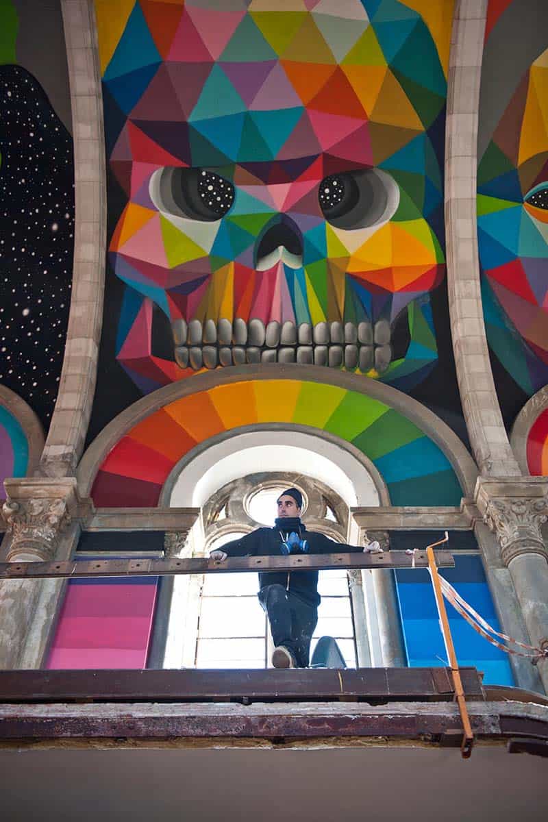 Street Arts - Okuda Paints - Skater Church - Spain 04