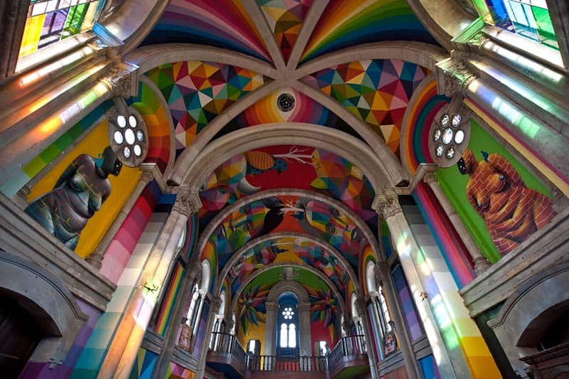 Street Arts - Okuda Paints - Skater Church - Spain 07