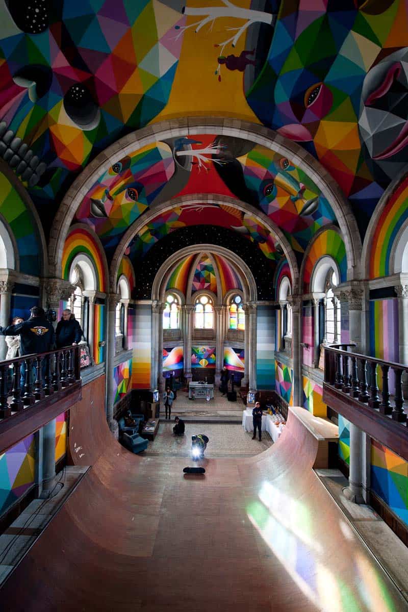 Street Arts - Okuda Paints - Skater Church - Spain 11