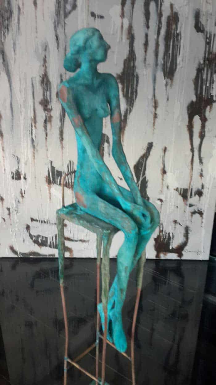 Sculptures for sale - Yao - Sitting Woman - Y 011 - 12 x 12 x 68 - 15