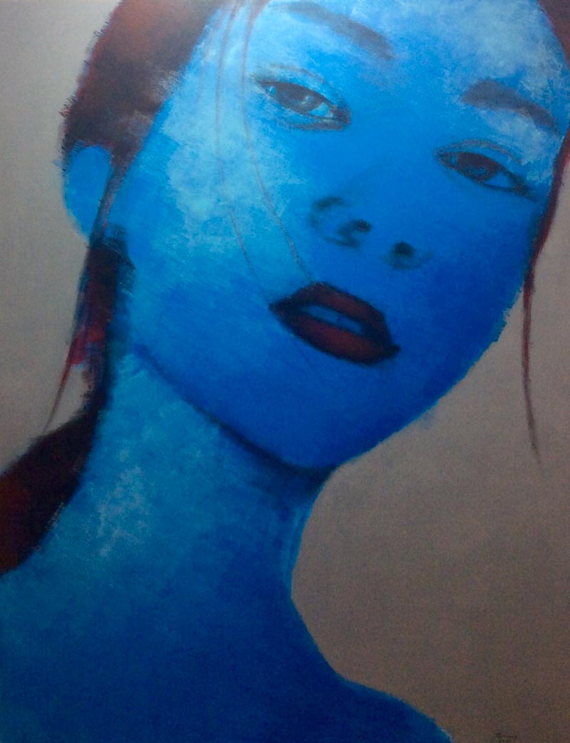 Bird - Blue Woman Portrait - 130 X 170 - 25