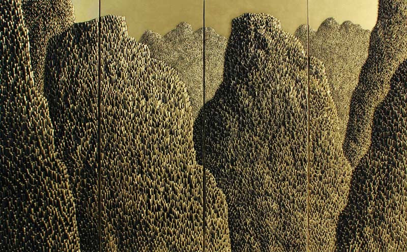Saenkom Chansrinual - Thai Art - Grand Mountain Gold 04 - 160 x 100 - 30
