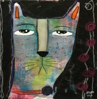 Ja - Color Cat on Black 04 - 25 x 25 - 09