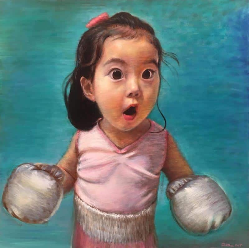 Thitithep - Boxing Girl Viridian - 130 x 130 - 38