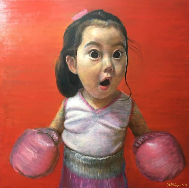 Thitithep - Boxing Girl Red 02 - 130 x 130 - 38