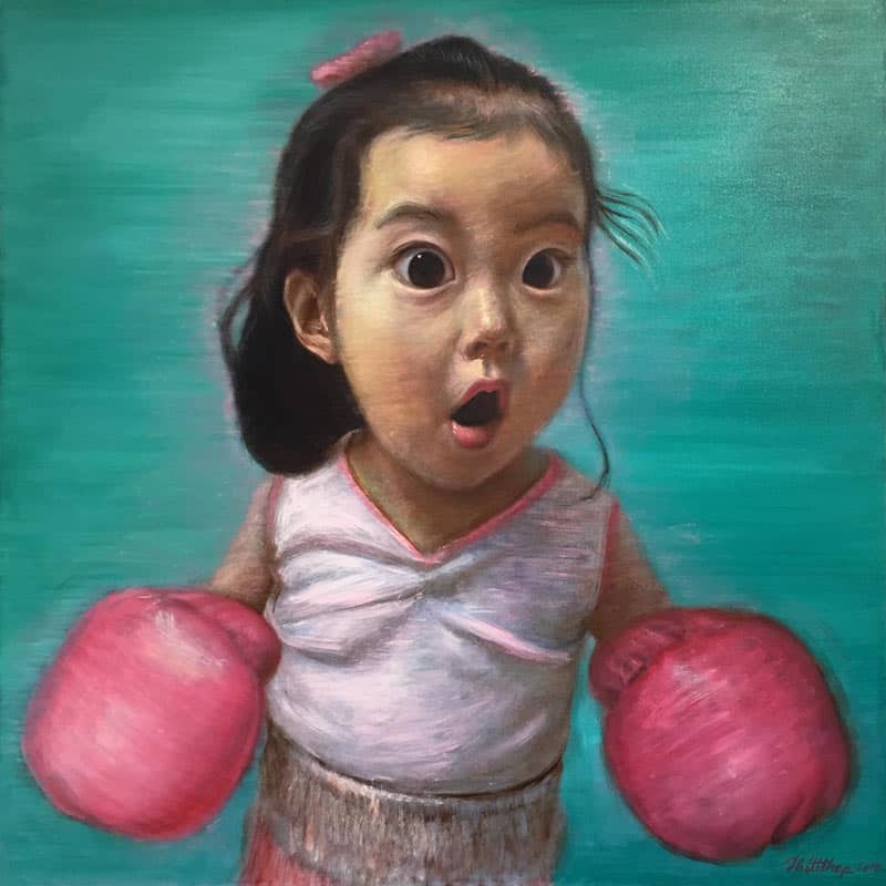 Thitithep - Boxing Girl Viridian 02 - 130 x 130 - 38