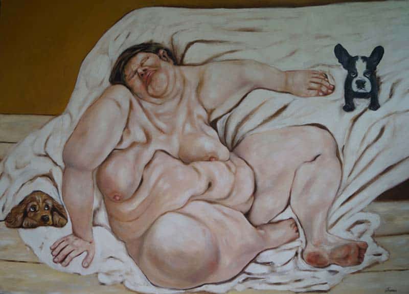 Ta - Sleeping with the puppies - 180 x 130 - 66