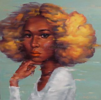 Arthit - Woman with Golden Hair Cloud - 120 x 120 - 30