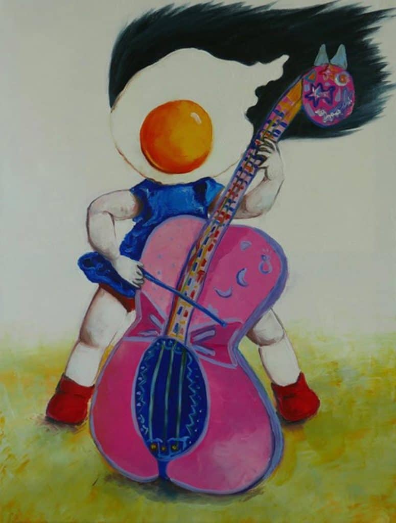 Ta - Egg Girl Playing The Cello - 60 X 80 - 19-5