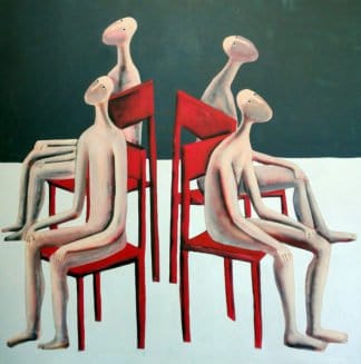 Kitti - Red chairs - 100 x 100 - 7-5