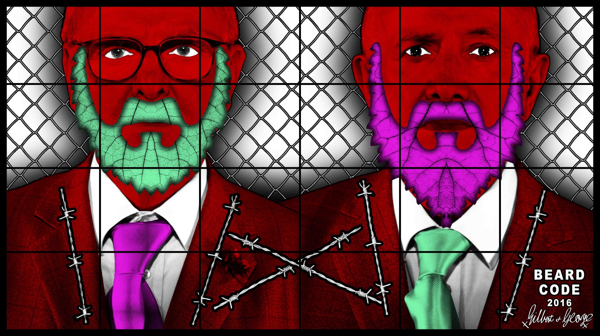 Lehmann Maupin gallery - Gilbert & George - The beard pictures