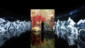 Teamlab - Impermanent lowers Floating in a continuous sea