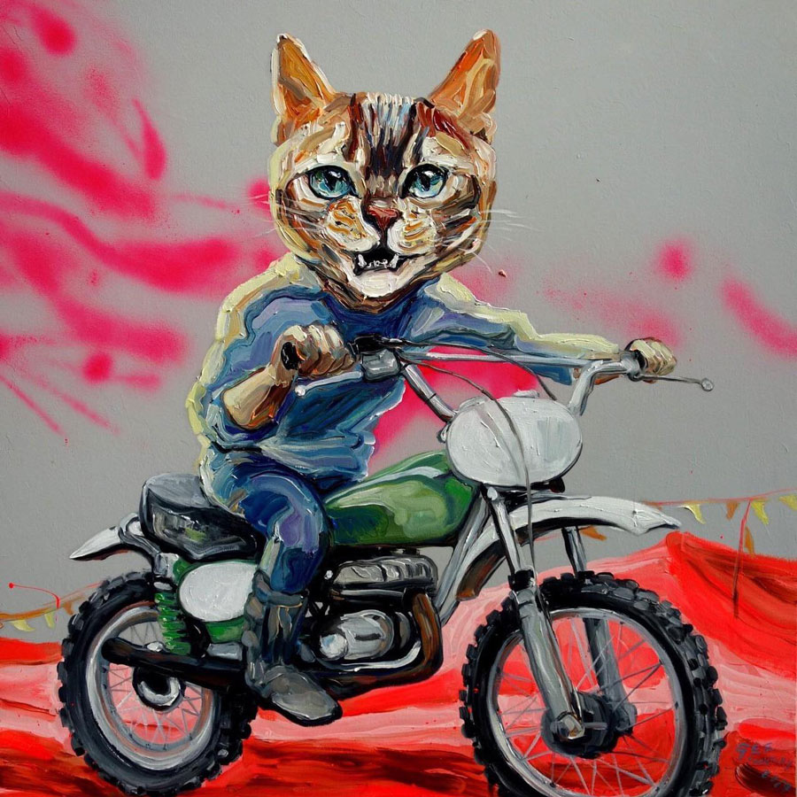 Thai art for sale - Gee - The Motocross - 90x90 - 25