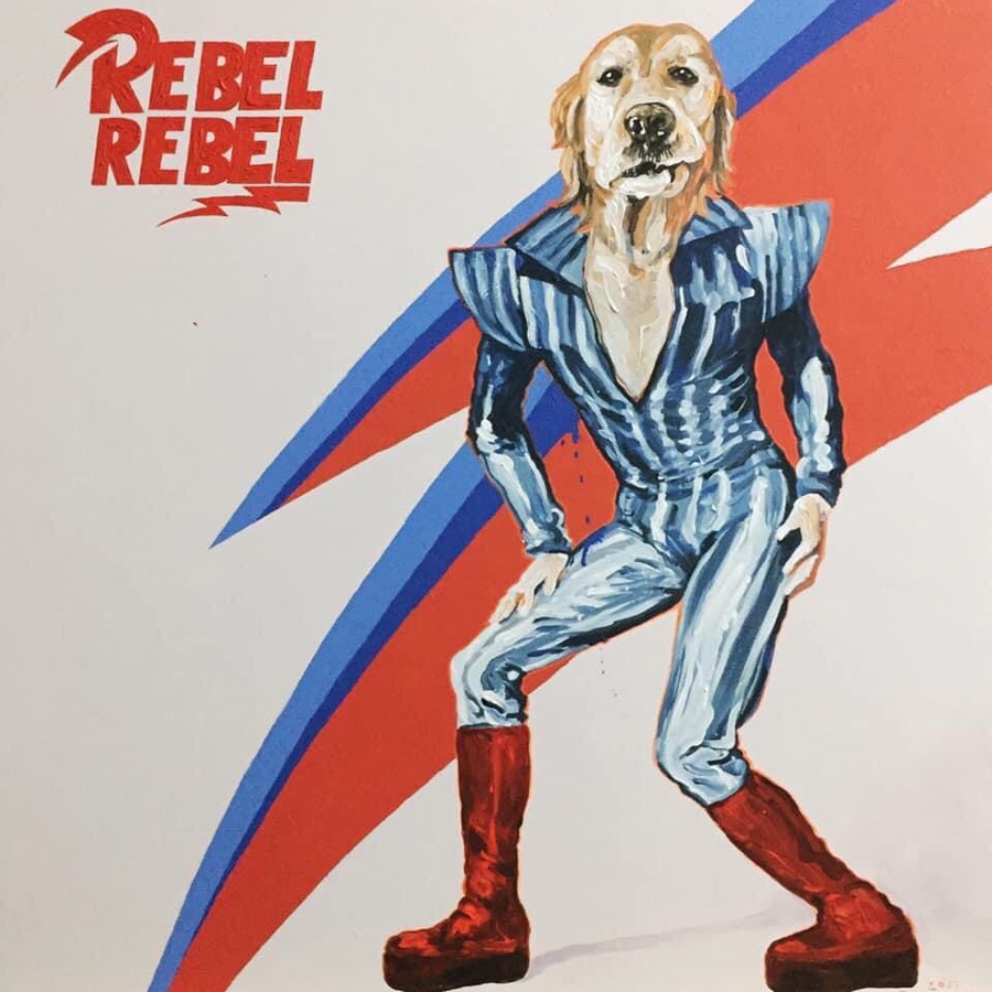 Thai art for sale - Gee - The Vinyl Cover Series Rebel Rebel David Bowie - 90x90 - 28