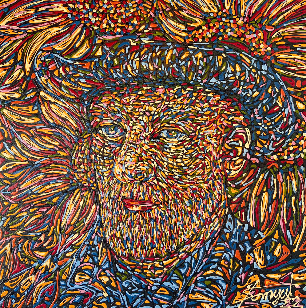Thai art for sale - Somyut - Vincent Van Gogh Mosaic - 75x75 - 18 - A