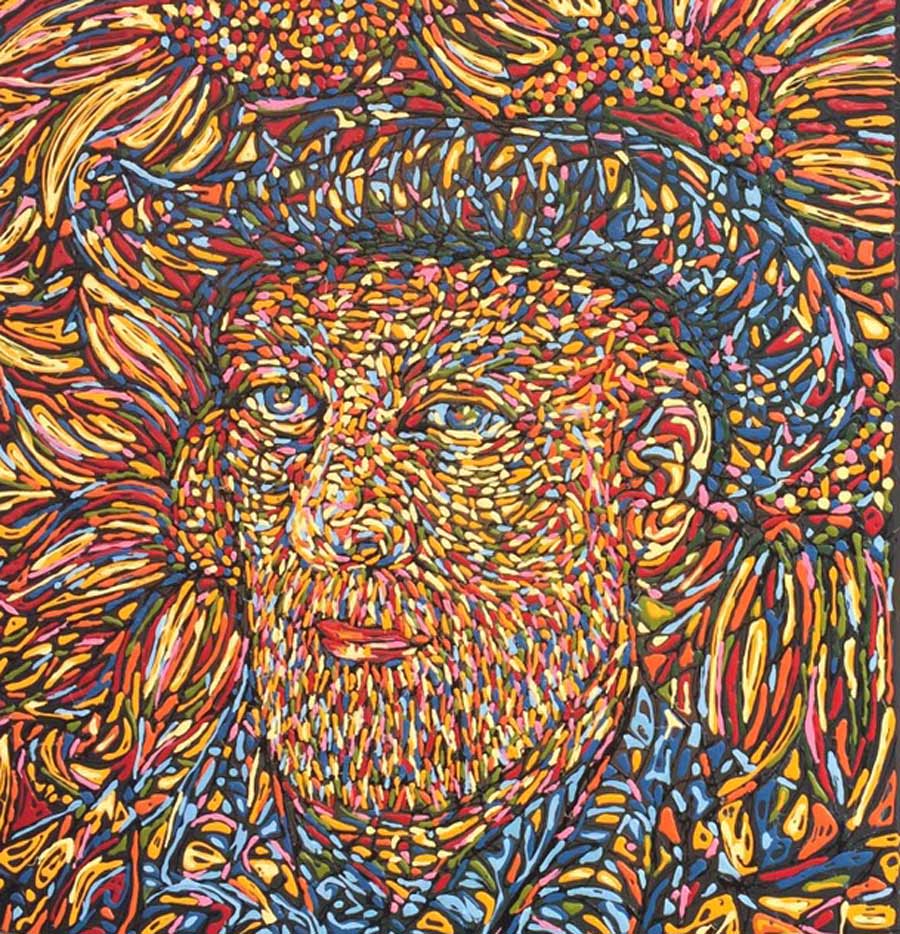 Thai art for sale - Somyut - Vincent van Gogh Abstract- 90x90- 9