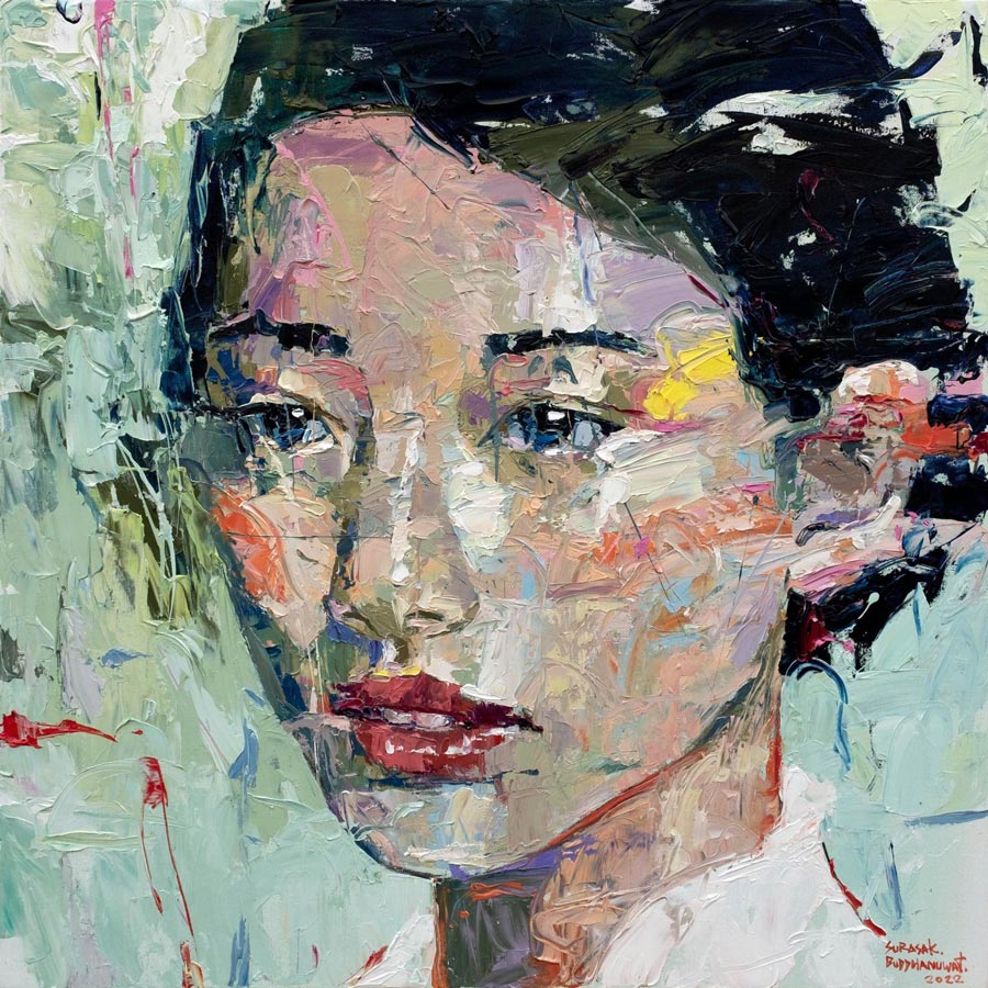 Thai art for sale - Noom - Layla Woman Portrait - 105x105- 46
