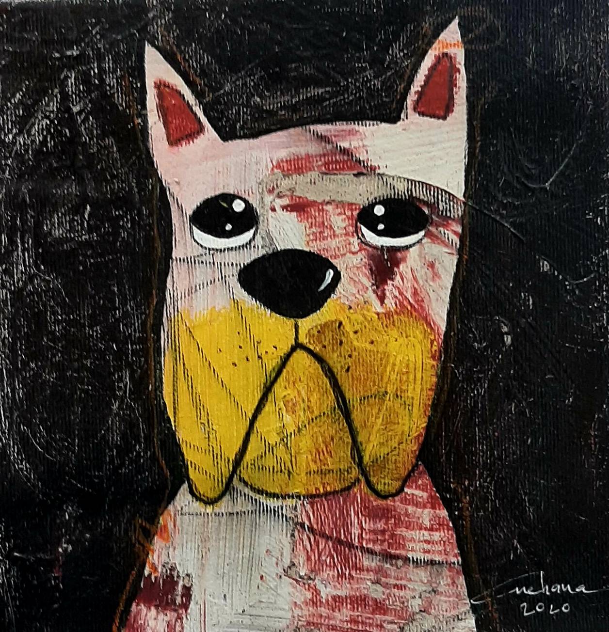Thai art for sale - Ja - This is Smiling Dog - 20x20 - 9