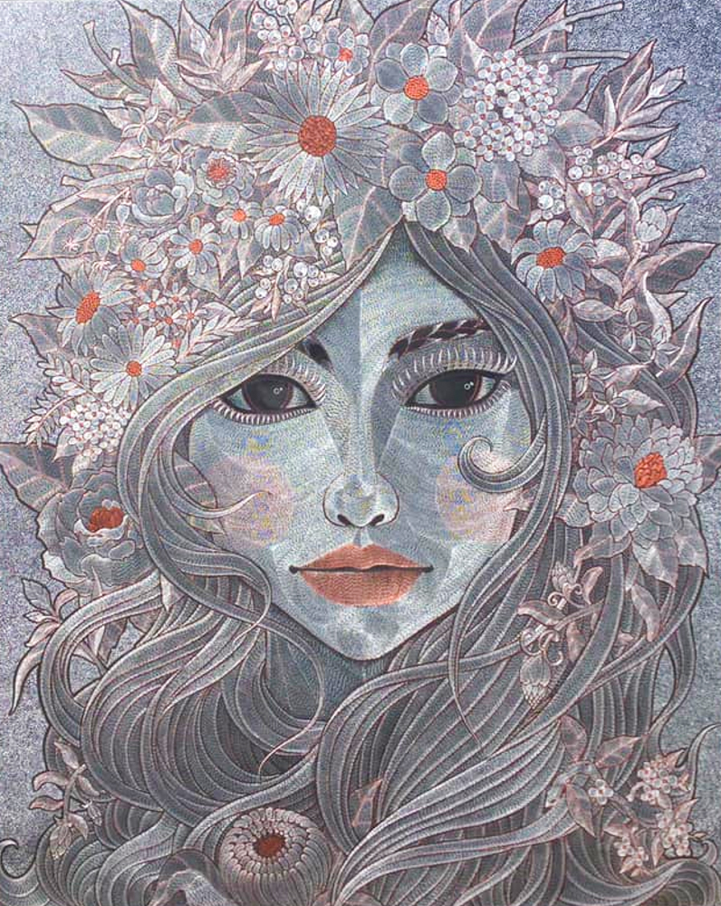 Thai art for sale - Joe - Silver Hair Lady - 160x200 - 90