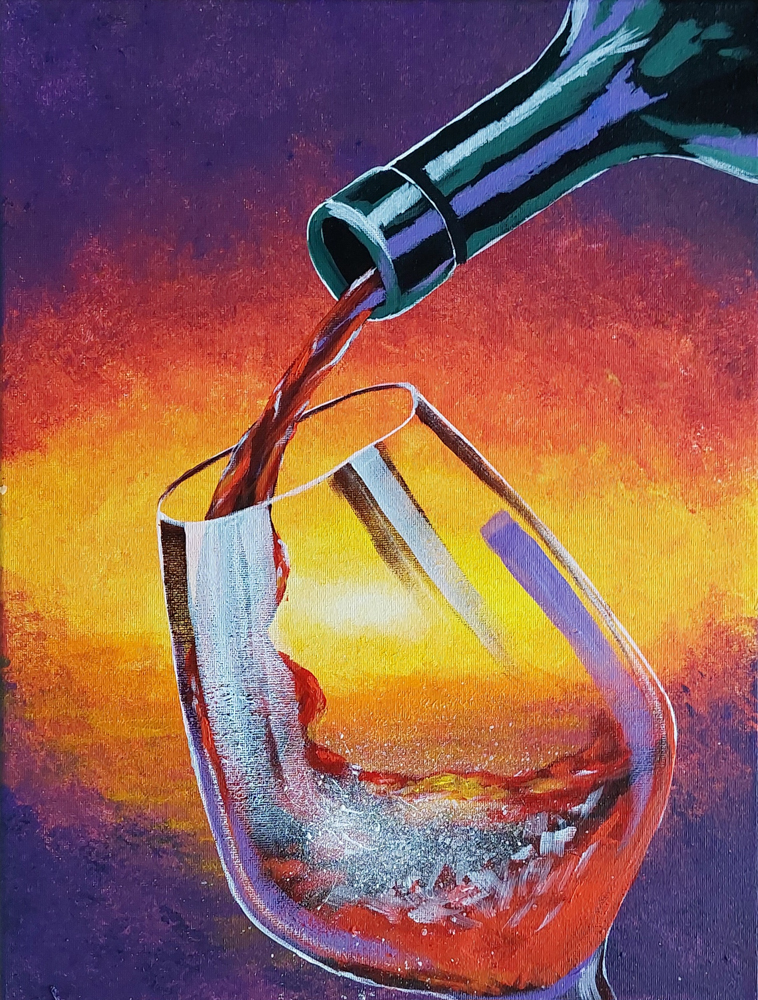 Thai art for sale - Svetlana - Wine and Sunset - 30X40CM - 10